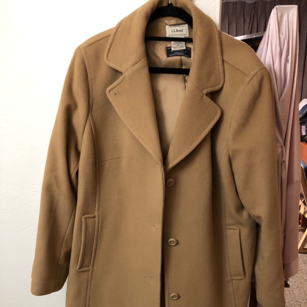 NWOT L.L. Bean classic lambswool polo coat